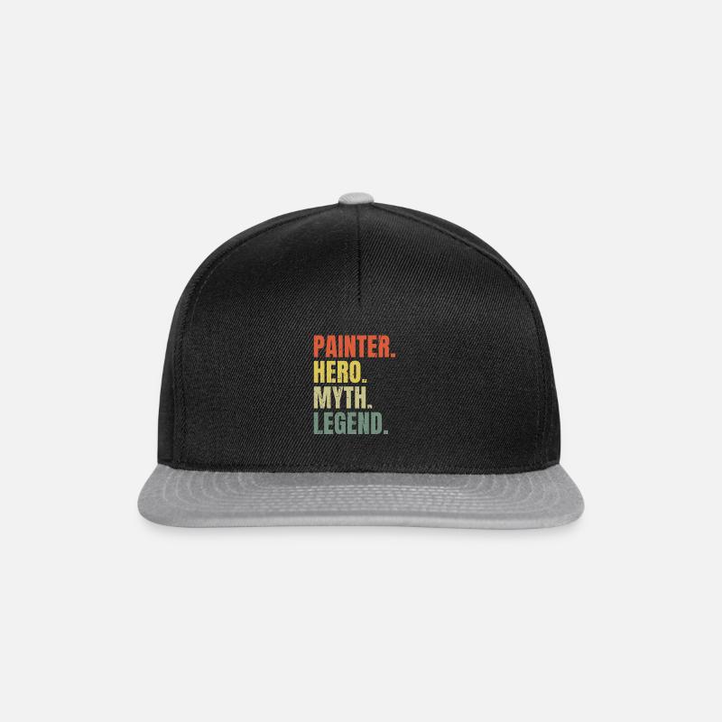 Lustiger Maler Held Mythos Legende Bester Job Maler - Snapback Cap - Schwarz/Grau