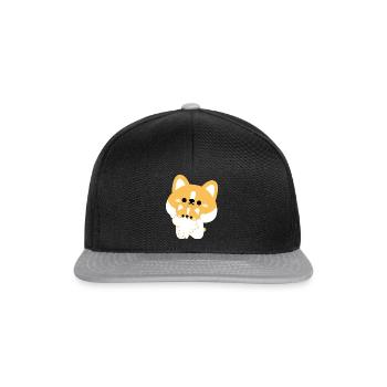 Corgi-Paar - Snapback Cap - Schwarz/Grau - Vorne