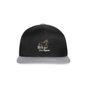 Tölter 04 eat tölt sleep V2 - Snapback Cap - Schwarz/Grau - Vorne