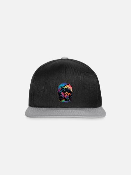 Magischer Wald bunt - Snapback Cap - Schwarz/Grau