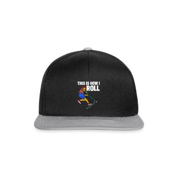 Rollerfahren So rolle ich - Snapback Cap - Schwarz/Grau - Vorne