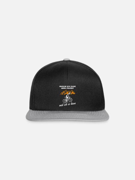 Warum ich ohne akku fahre weil ich es kann - Snapback Cap - Schwarz/Grau