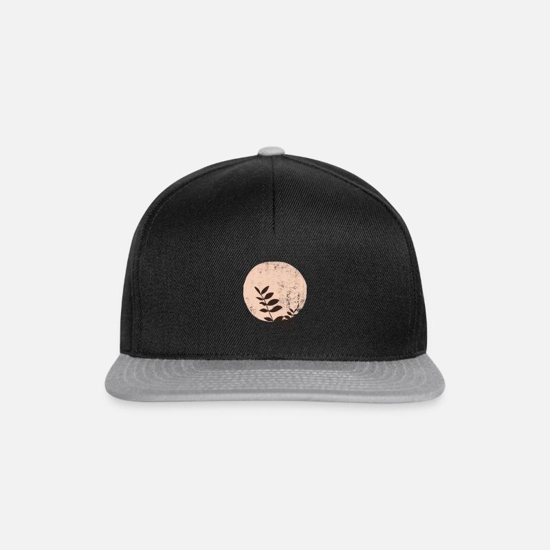 Feuilles de soleil boho, beige abstrait - Casquette snapback - noir/gris