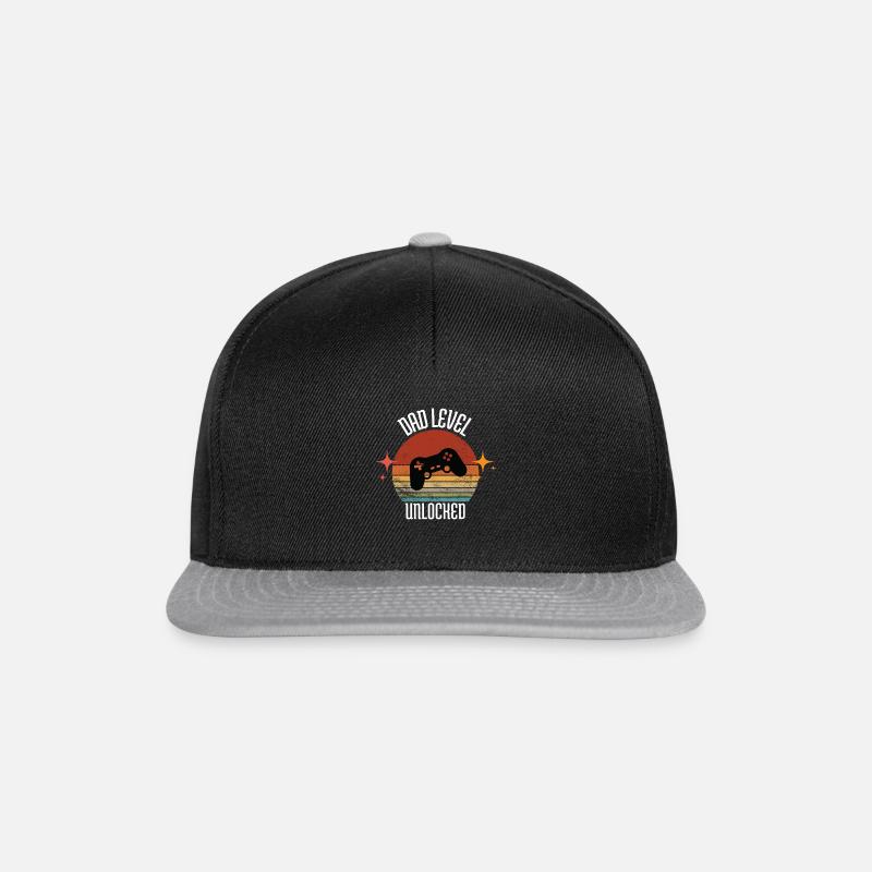 Dad level unlocked. Level papa débloqué - Casquette snapback - noir/gris
