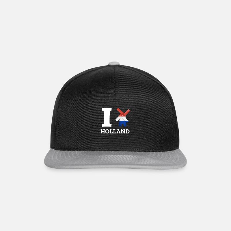 Ich liebe Holland - Snapback Cap - Schwarz/Grau