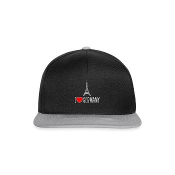 Deutschland Germany lustiges shirt funny shirt - Snapback Cap - Schwarz/Grau - Vorne