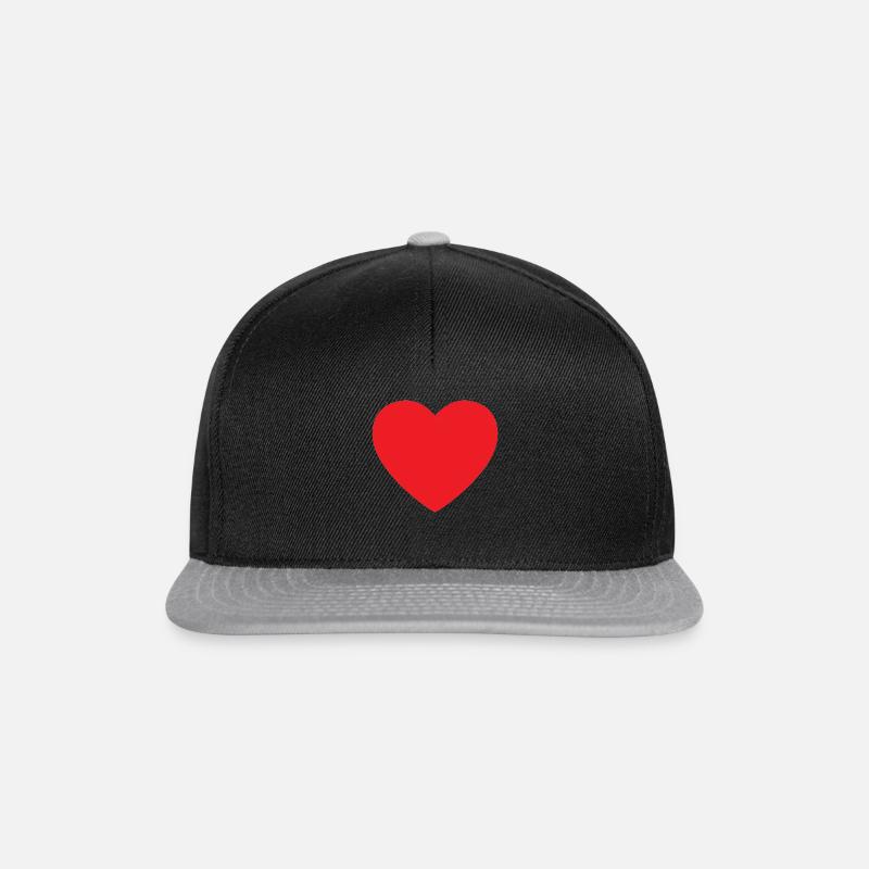 Red Heart - Snapback Cap - black/grey