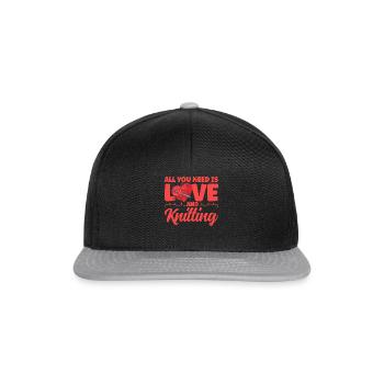 Stricken Stricken Liebhaber Stricken Geschenk - Snapback Cap - Schwarz/Grau - Vorne
