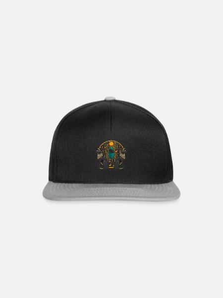 Ägyptische Bastet Katze Skarabäus Ägypten - Snapback Cap - Schwarz/Grau