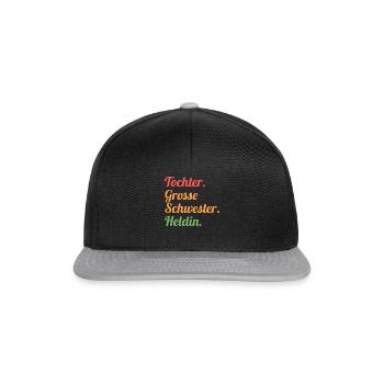 Geschwister Familie Schwestern Schwester - Snapback Cap - Schwarz/Grau - Vorne