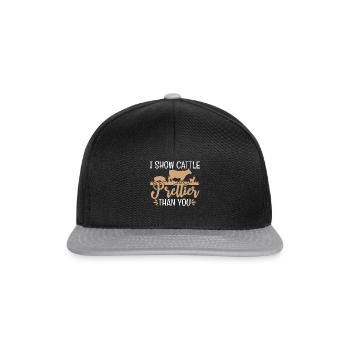 I Show Cattle Prettier Than You - Snapback Cap - black/grey - Front