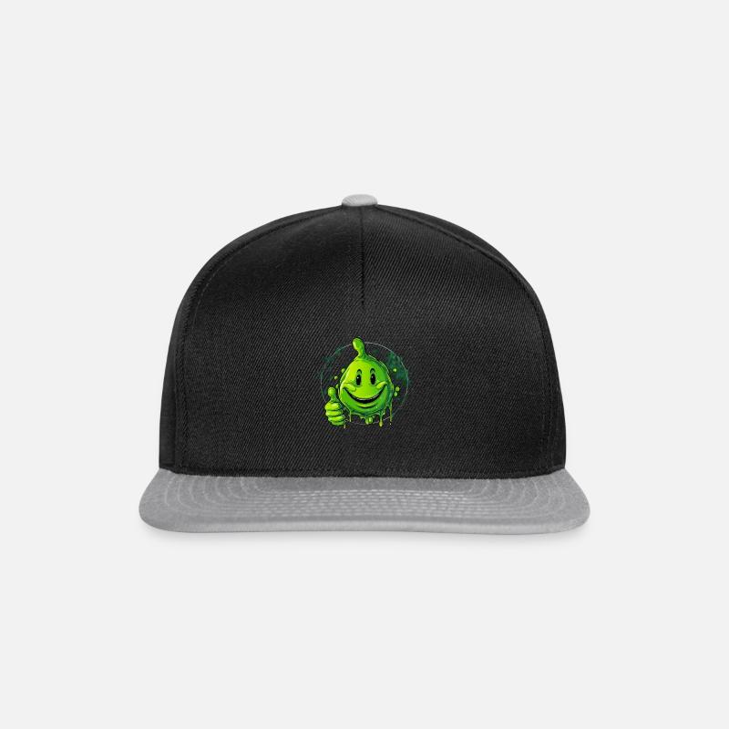 Glücklicher Cartoon-Pop im Neon-Stil. - Snapback Cap - Schwarz/Grau
