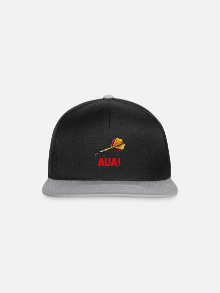 Dart - Dartpfeil - Aua - Snapback Cap - Schwarz/Grau