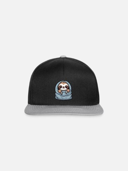 Faultier Schlafsack - Snapback Cap - Schwarz/Grau