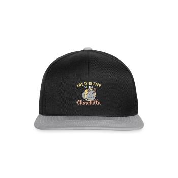 Life Is Better With A Chinchilla - Animal Lover - Snapback Cap - black/grey - Front