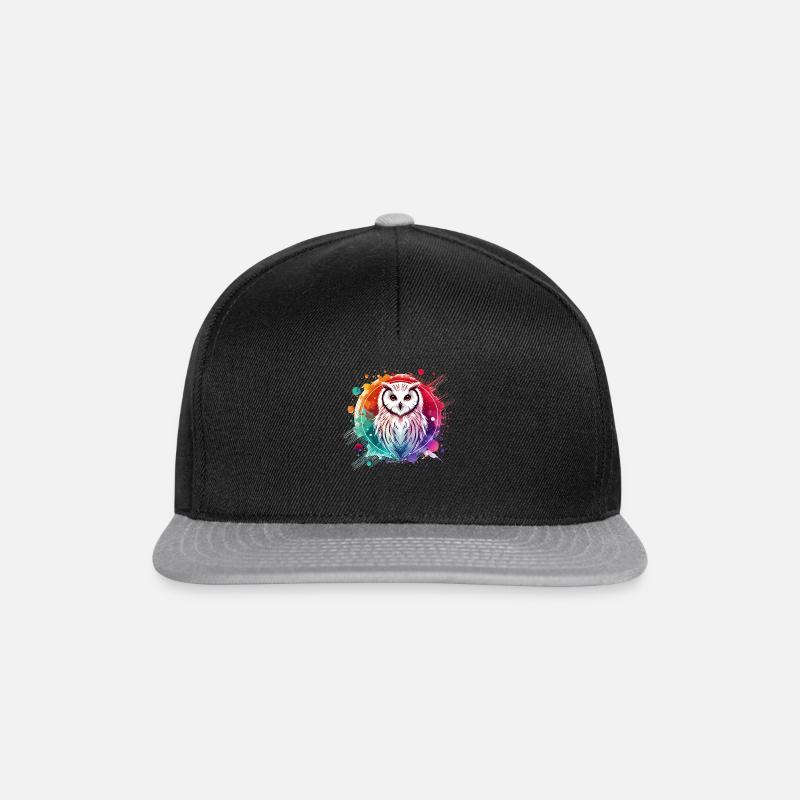 Eule - Snapback Cap - Schwarz/Grau