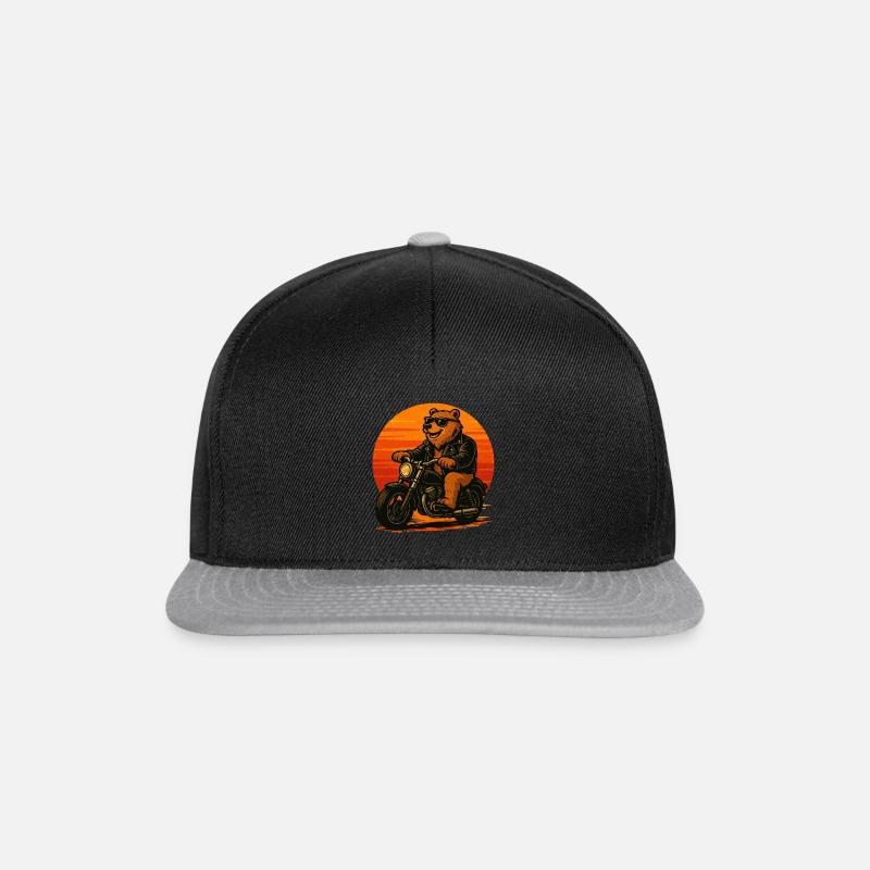 Biker Bear - Snapback Cap - black/grey