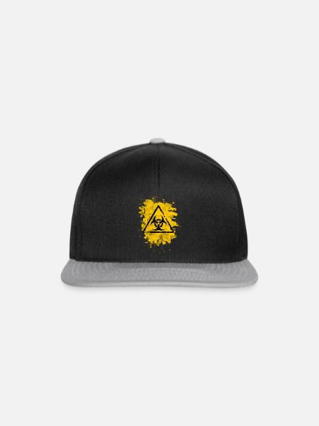 Biohazard – bleached grungy look - Snapback Cap - Schwarz/Grau