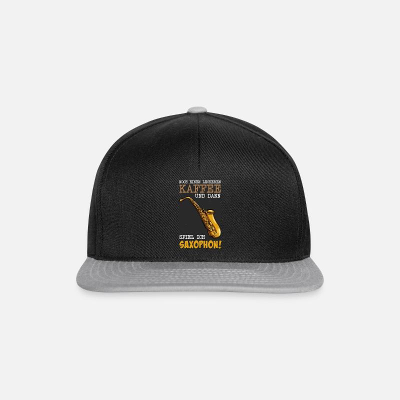 Noch einen Kaffee und dann spiel ich Saxophon - Snapback Cap - Schwarz/Grau