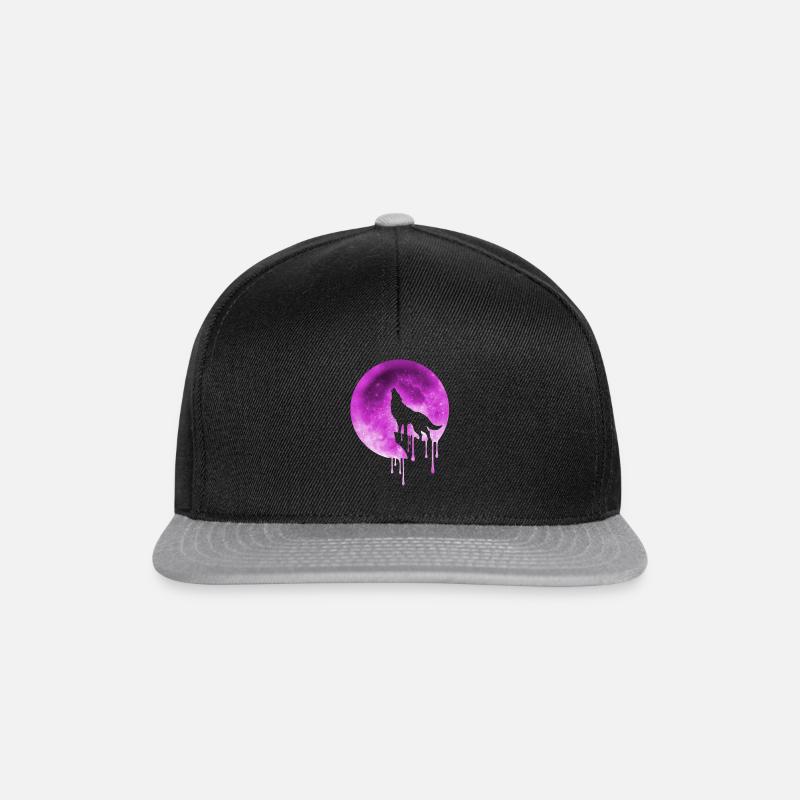 vollmond wolf t-shirt - Snapback Cap - Schwarz/Grau