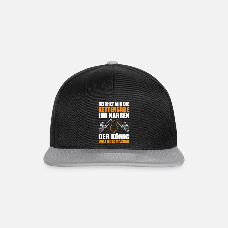HOLZ SÄGE KETTENSÄGE GESCHENK WALD FÖRSTER BERUF - Snapback Cap - Schwarz/Grau