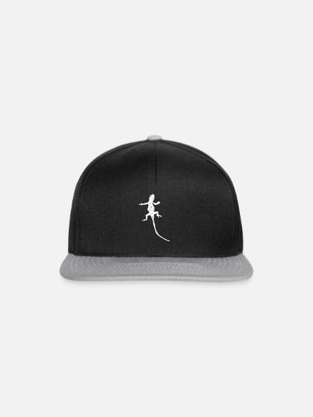 Reptilien Gekko Eidechse Haustier Geschenk - Snapback Cap - Schwarz/Grau