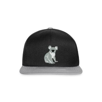 Koala, Koalabär - Snapback Cap - Schwarz/Grau - Vorne