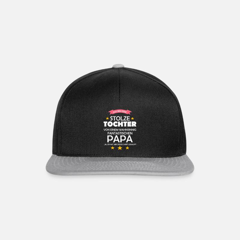 ich bin stolze tochter weiss - Snapback Cap - Schwarz/Grau
