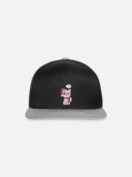 Katzen Weihnachten - Snapback Cap - Schwarz/Grau