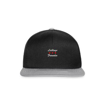 Lieblings Freundin. Geschenk für beste Freundin. - Snapback Cap - Schwarz/Grau - Vorne