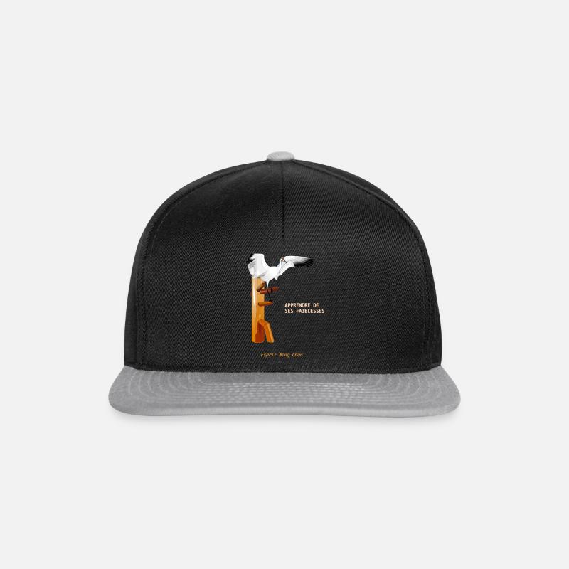 wing chun grue - Casquette snapback - noir/gris