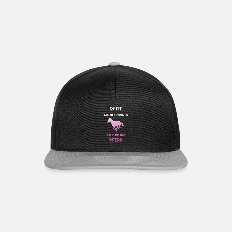 Lustiger Pferdespruch Reiterin Pferd - Snapback Cap - Schwarz/Grau