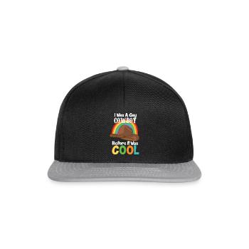 Gay Pride LGBTQ Cool Gay Cowboy - Snapback Cap - Schwarz/Grau - Vorne