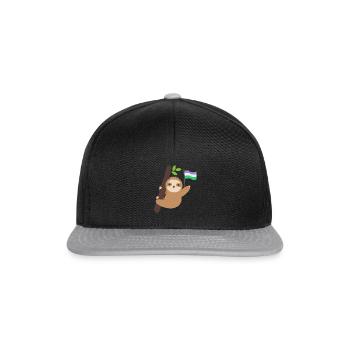 Queer Genderqueer Faultier Tropisches Tier LGBT - Snapback Cap - Schwarz/Grau - Vorne