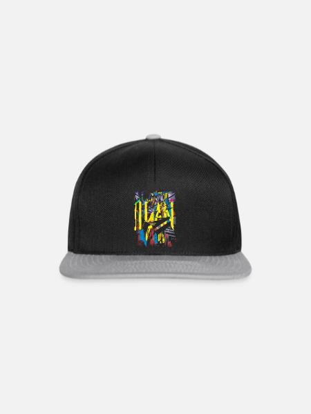 Abstrakt Vintage - Snapback Cap - Schwarz/Grau