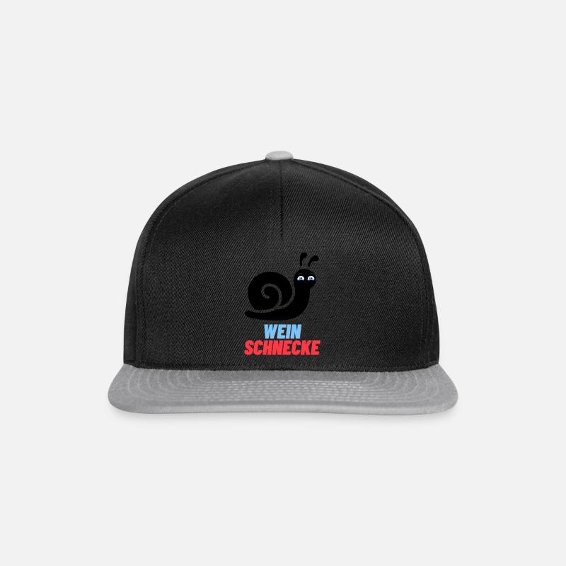 Wein Schnecke - Snapback Cap - Schwarz/Grau