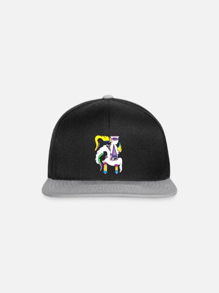 Einhorn Gockel - Snapback Cap - Schwarz/Grau