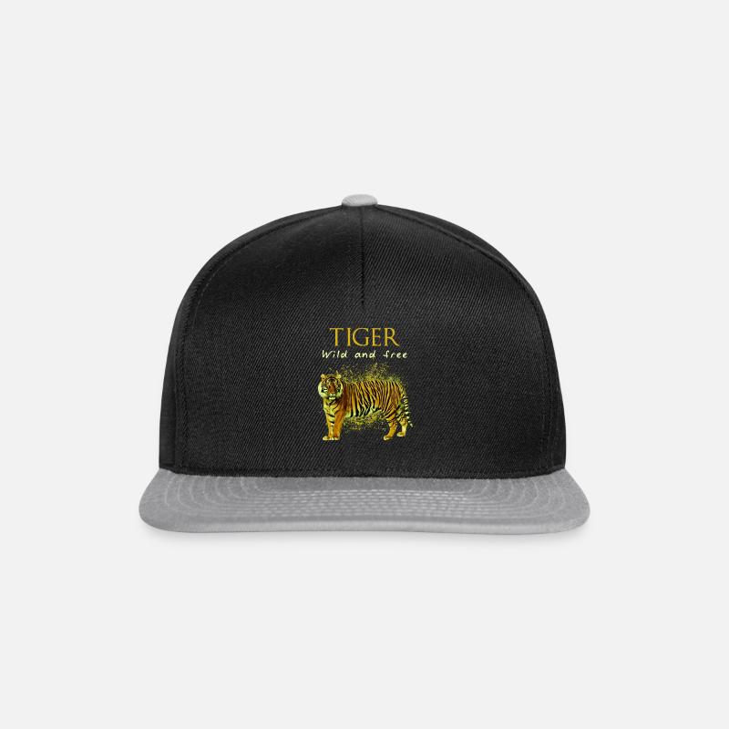Tiger wild und frei - Snapback Cap - Schwarz/Grau