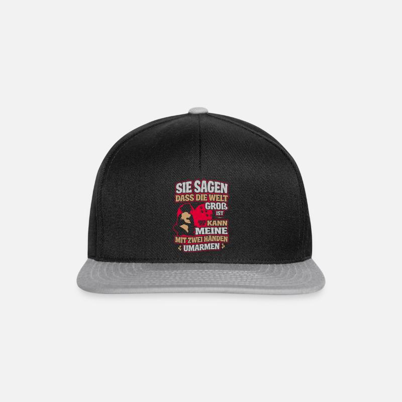 WORLD IS BIG DESIGN 01 2 strokes GER - Snapback Cap - Schwarz/Grau