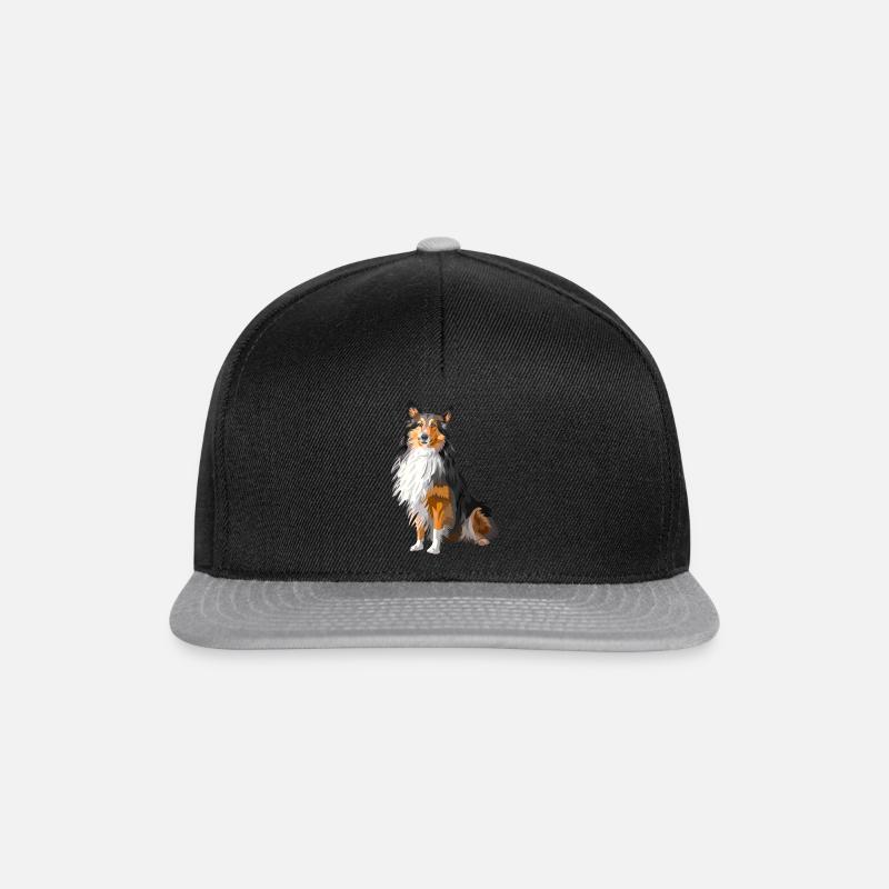 chien shetland - Casquette snapback - noir/gris