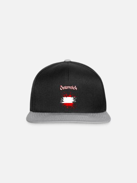 Österreich - Snapback Cap - Schwarz/Grau