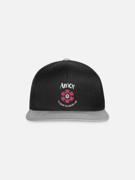 Amor - Stay home. Anti Valentines club - Snapback Cap - Schwarz/Grau