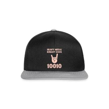 Heavy Metal Binär Code | Musik, Gitarre - Snapback Cap - Schwarz/Grau - Vorne
