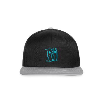 Abstraktes Gesicht auf T-Shirt - Snapback Cap - Schwarz/Grau - Vorne