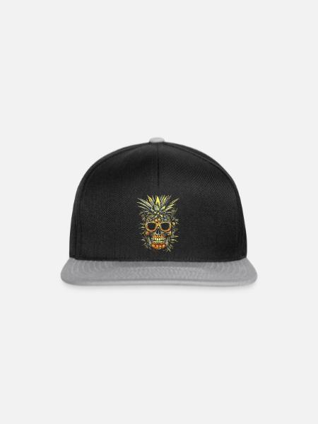 pineapple skull - Snapback Cap - Schwarz/Grau