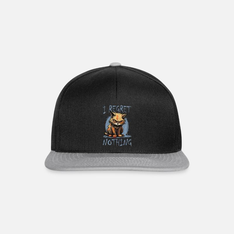 Cat Cats Evil Cat Meow Cool Kitty - Snapback Cap - black/grey