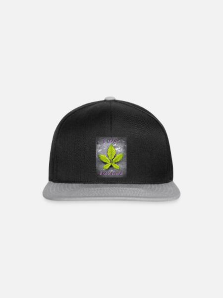 I love Brombeere - Snapback Cap - Schwarz/Grau