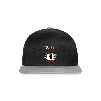 Berlin, Berliner Bär - Snapback Cap - Schwarz/Grau - Vorne