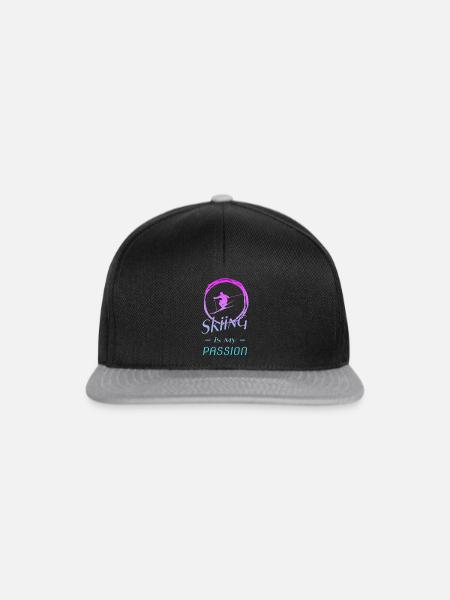 skiing - Snapback Cap - Schwarz/Grau