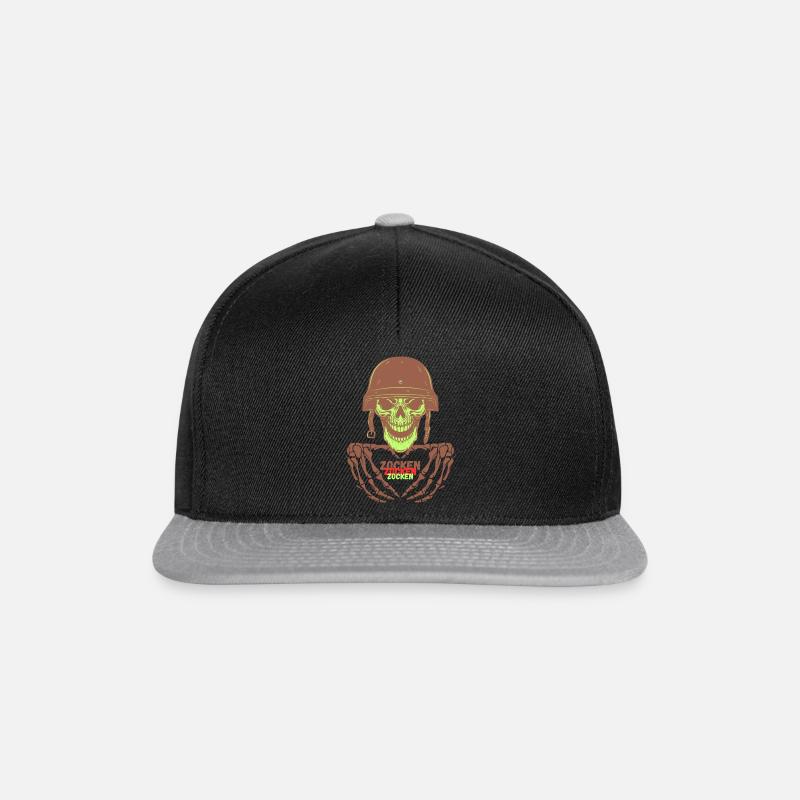 skull zocker - Snapback Cap - Schwarz/Grau